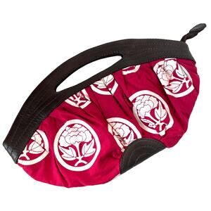 Laga Designs Clutch Purse Red Floral Ethical Handmade Boho Retro Indie Fabric